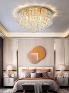 Oversize Luxury Flush Mount Crystal Chandelier for Living Room/Bedroom - fovolighting