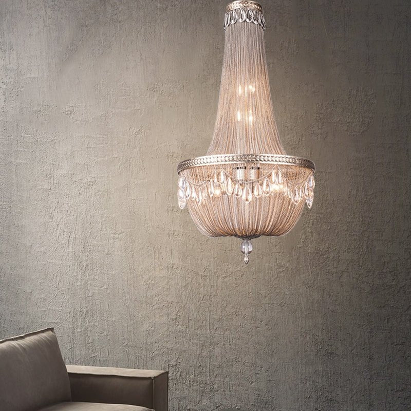 Oversize Modern Metal Art Luxury Crystal Chandelier for Duplex Hall/Staircase/Villa/Foyer - fovolighting