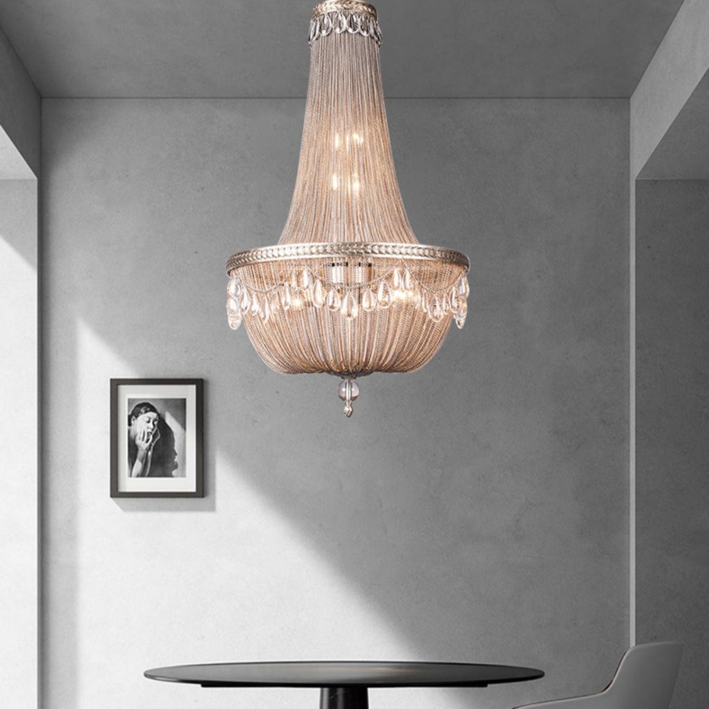 Oversize Modern Metal Art Luxury Crystal Chandelier for Duplex Hall/Staircase/Villa/Foyer - fovolighting