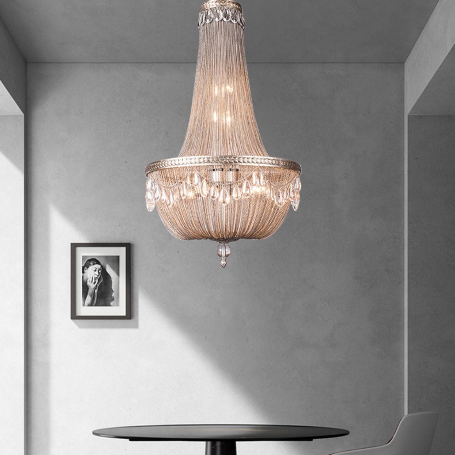 Oversize Modern Metal Art Luxury Crystal Chandelier for Duplex Hall/Staircase/Villa/Foyer - fovolighting