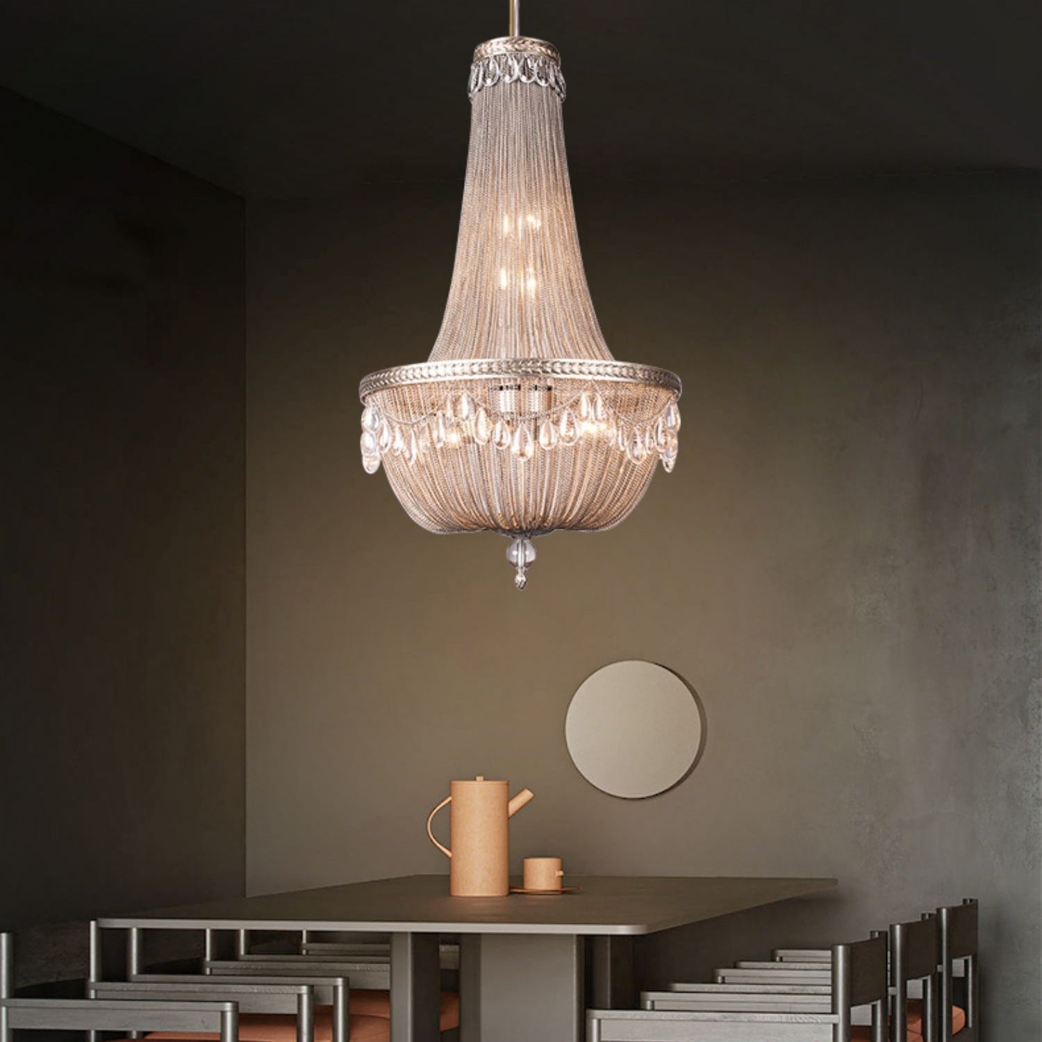 Oversize Modern Metal Art Luxury Crystal Chandelier for Duplex Hall/Staircase/Villa/Foyer - fovolighting