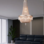 Oversize Modern Metal Art Luxury Crystal Chandelier for Duplex Hall/Staircase/Villa/Foyer - fovolighting