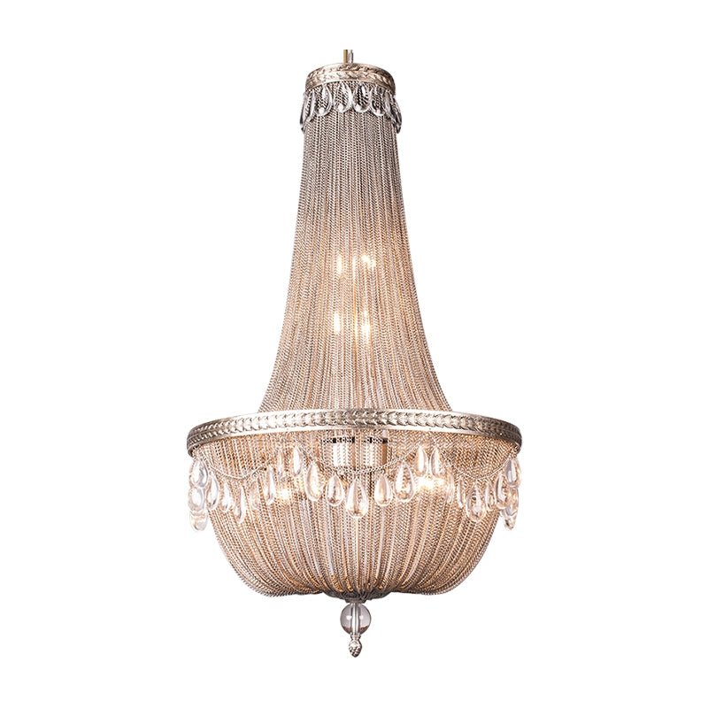 Oversize Modern Metal Art Luxury Crystal Chandelier for Duplex Hall/Staircase/Villa/Foyer - fovolighting