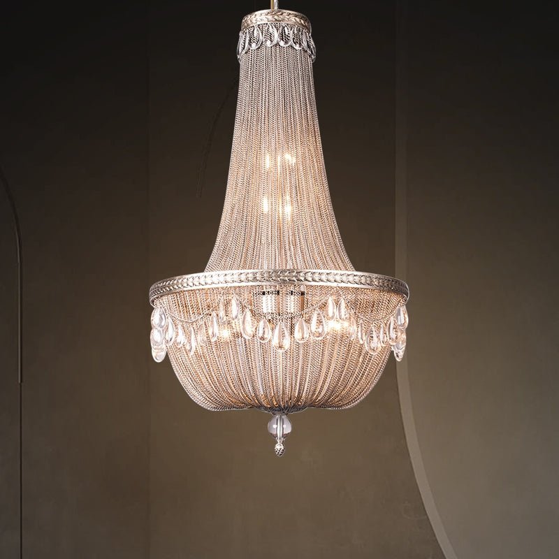 Oversize Modern Metal Art Luxury Crystal Chandelier for Duplex Hall/Staircase/Villa/Foyer - fovolighting