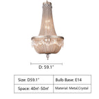 Oversize Modern Metal Art Luxury Crystal Chandelier for Duplex Hall/Staircase/Villa/Foyer - fovolighting