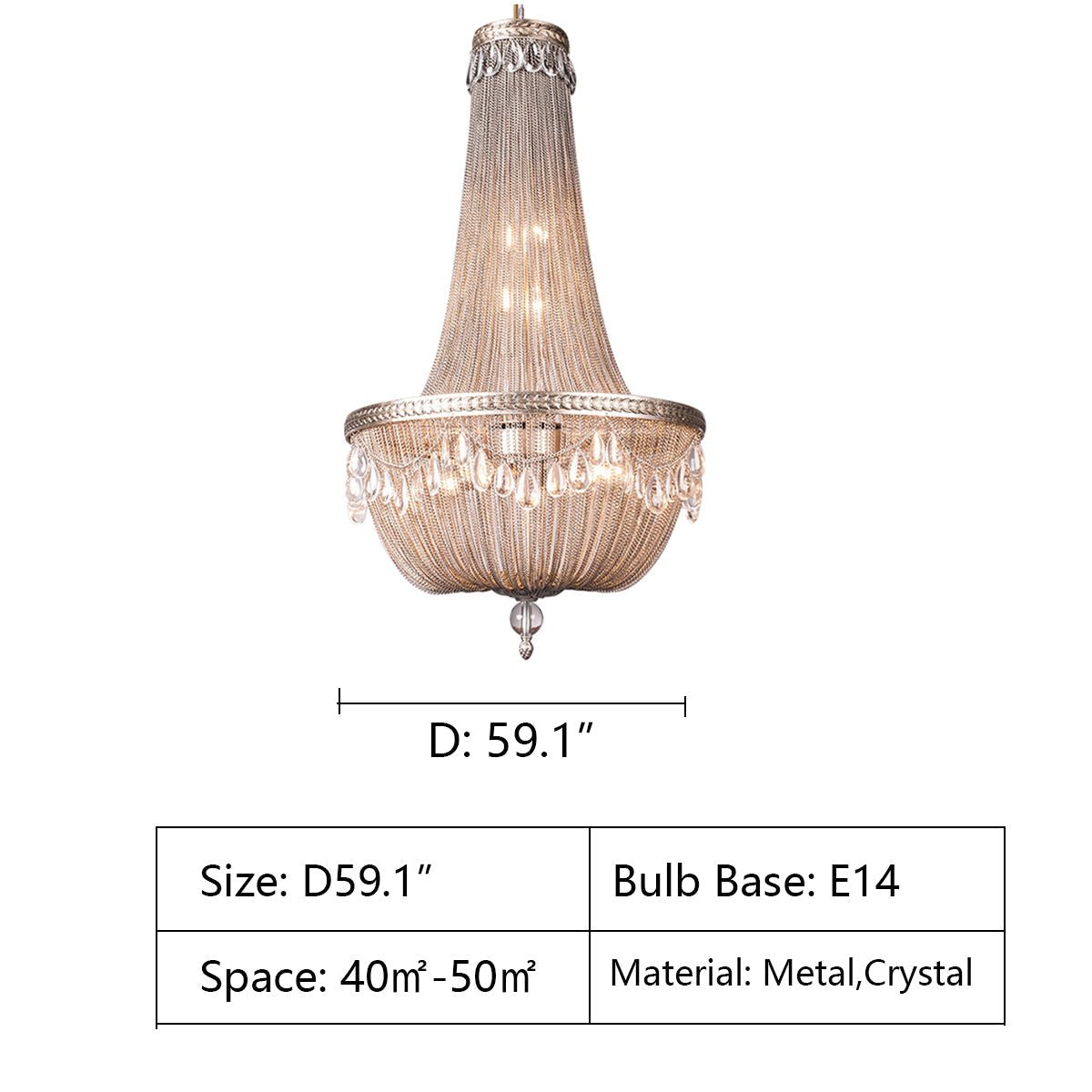 Oversize Modern Metal Art Luxury Crystal Chandelier for Duplex Hall/Staircase/Villa/Foyer - fovolighting
