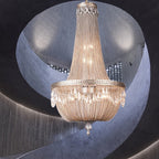 Oversize Modern Metal Art Luxury Crystal Chandelier for Duplex Hall/Staircase/Villa/Foyer - fovolighting