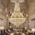 Oversized Luxury Double - layers Golden French Style Crystal Chandelier for Living/Dinning Room/Foyer/Hallway/Staircase - fovolighting