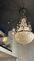 Oversized Luxury Double - layers Golden French Style Crystal Chandelier for Living/Dinning Room/Foyer/Hallway/Staircase - fovolighting