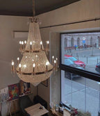Oversized Luxury Double - layers Golden French Style Crystal Chandelier for Living/Dinning Room/Foyer/Hallway/Staircase - fovolighting