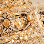Oversized Luxury Multi - layers Gold Crystal Chandelier For High - ceiling Living Room/Foyer - fovolighting