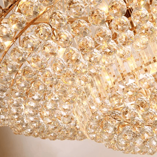 Oversized Luxury Multi - layers Gold Crystal Chandelier For High - ceiling Living Room/Foyer - fovolighting