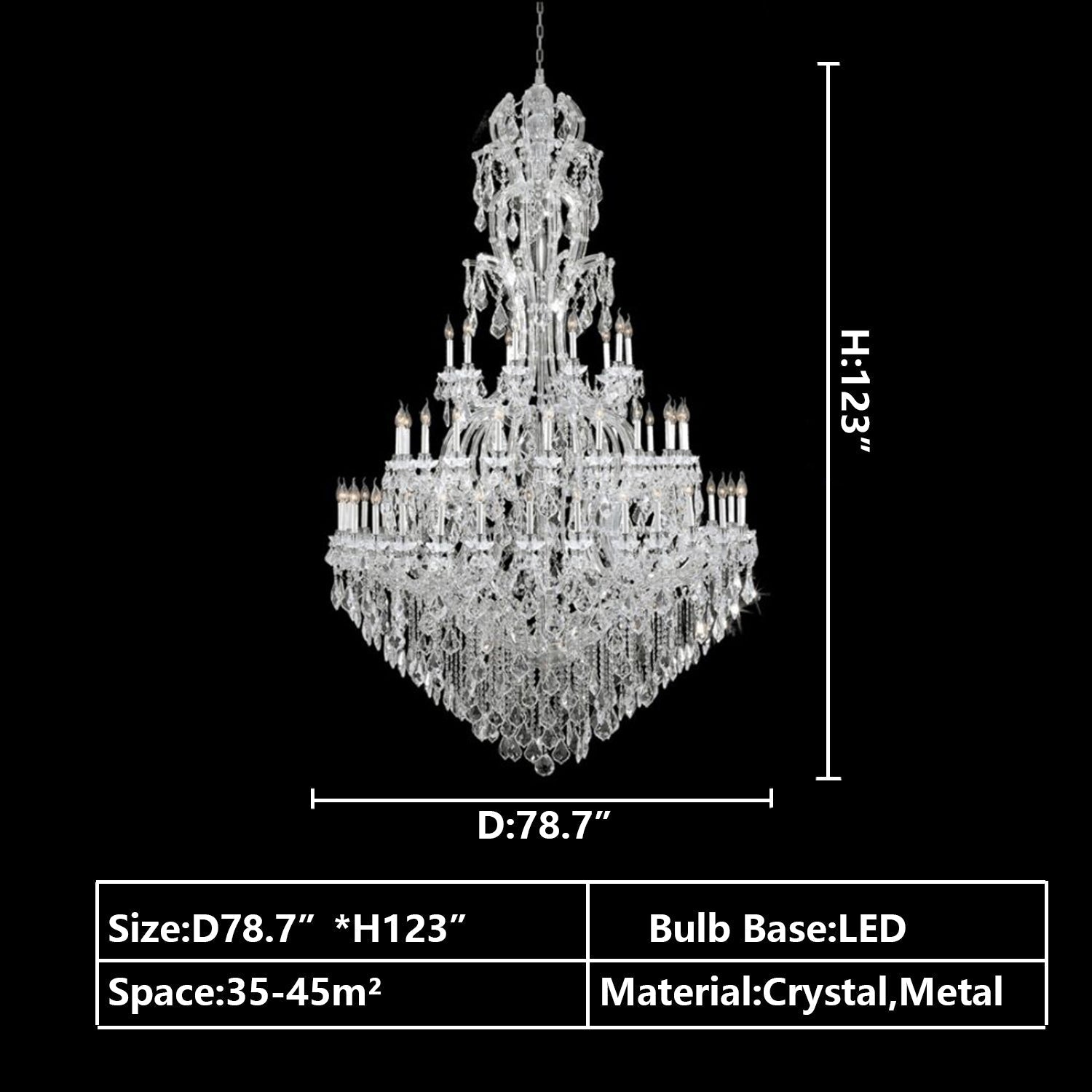 Oversized Luxury Traditional Gold/Chrome Candle Branch Crystal Chandelier for 2 - story/Duplex Buildings - fovolighting