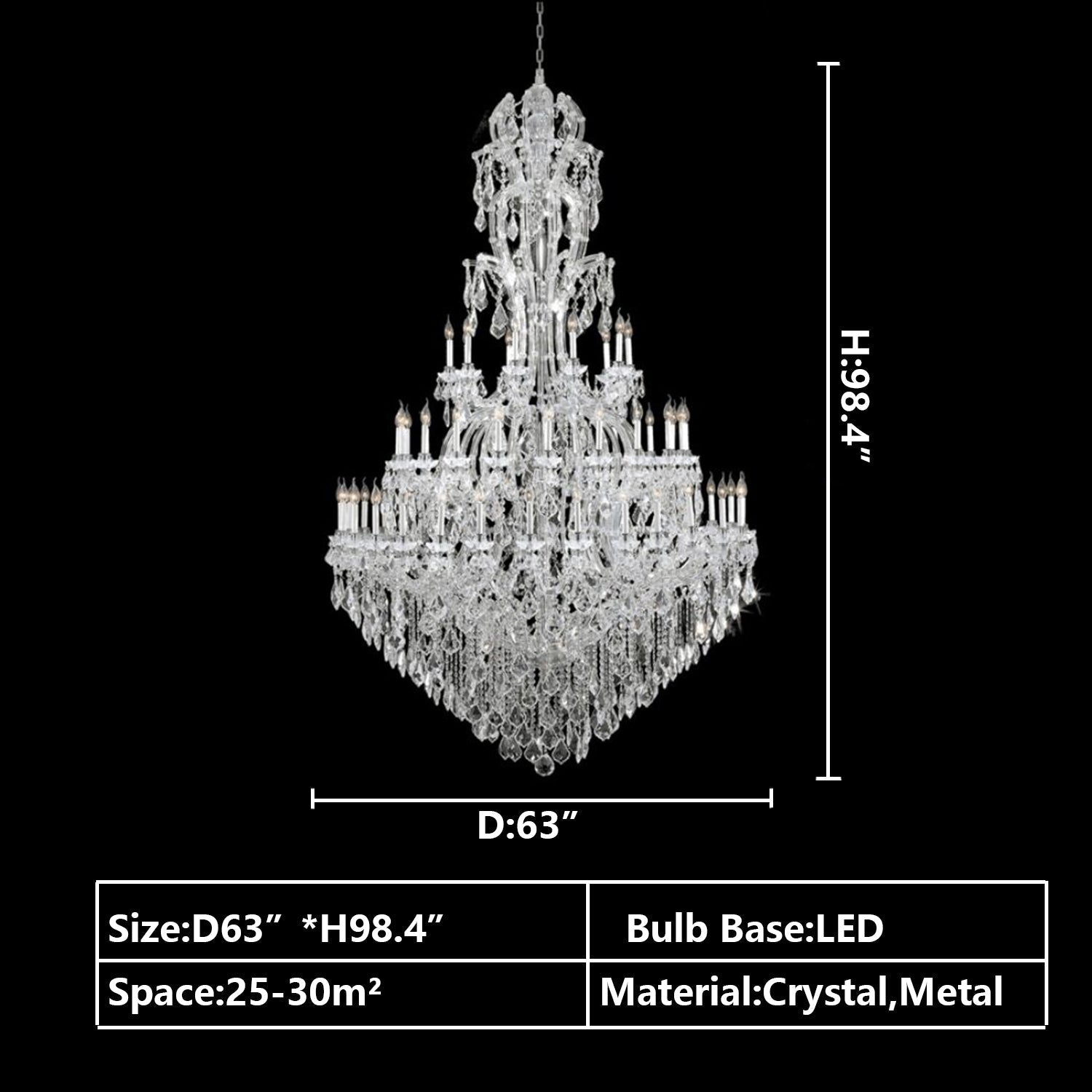 Oversized Luxury Traditional Gold/Chrome Candle Branch Crystal Chandelier for 2 - story/Duplex Buildings - fovolighting