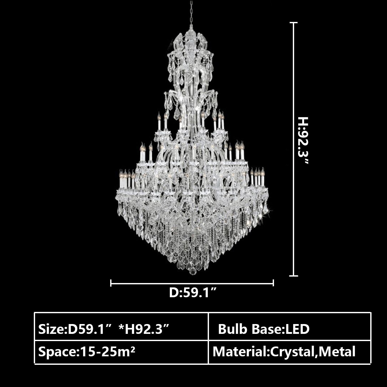 Oversized Luxury Traditional Gold/Chrome Candle Branch Crystal Chandelier for 2 - story/Duplex Buildings - fovolighting