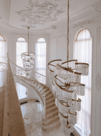 Oversized Modern Designer Creative Multi - tiered Luxury Spiral Crystal Chandelier For High - ceiling Foyer/Entryway/Hallway - fovolighting