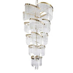 Oversized Modern Designer Creative Multi - tiered Luxury Spiral Crystal Chandelier For High - ceiling Foyer/Entryway/Hallway - fovolighting