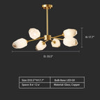 Oversized Modern Sputnik Facet Multiple Glass Chandelier for Living Room/Bedroom - fovolighting