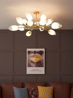 Oversized Modern Sputnik Facet Multiple Glass Chandelier for Living Room/Bedroom - fovolighting