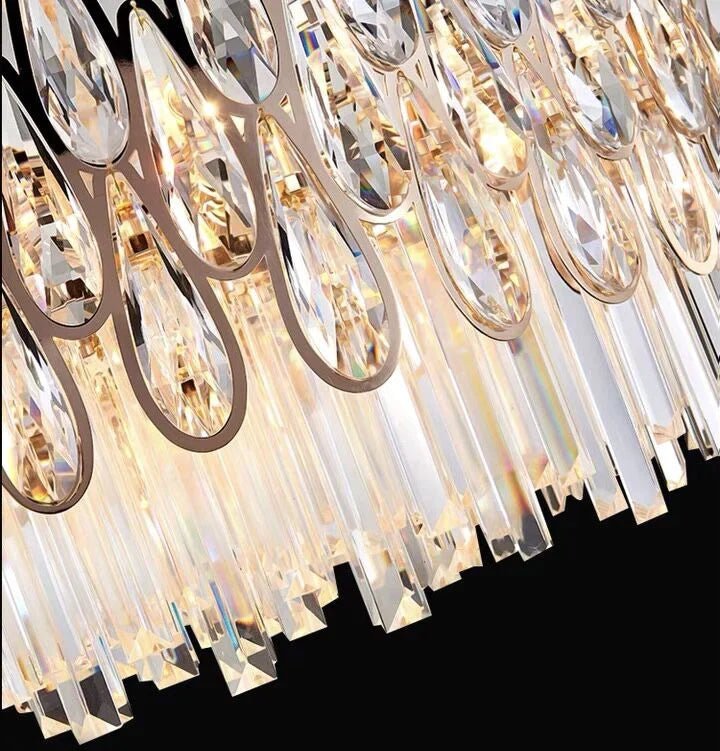 Oversized Multi - layers Luxury Creative Art Crystal Chandelier for Foyer/Staircase/Hallway - fovolighting