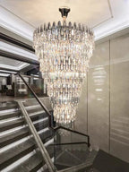 Oversized Multi - layers Luxury Creative Art Crystal Chandelier for Foyer/Staircase/Hallway - fovolighting