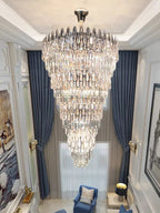 Oversized Multi - layers Luxury Creative Art Crystal Chandelier for Foyer/Staircase/Hallway - fovolighting