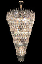 Oversized Multi - layers Luxury Creative Art Crystal Chandelier for Foyer/Staircase/Hallway - fovolighting