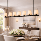 Pauillace Fabric Shade Linear Chandelier - fovolighting