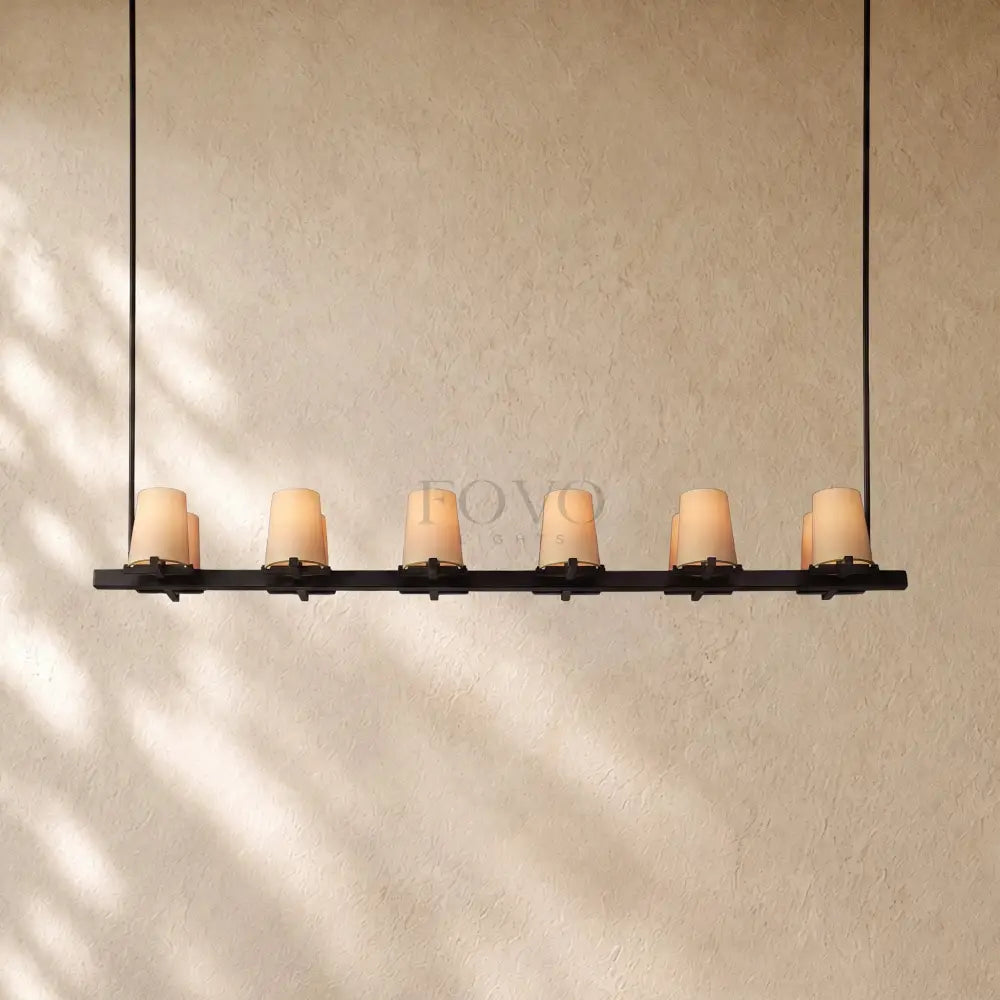 Pauillacia Fabric Shade Linear Chandelier