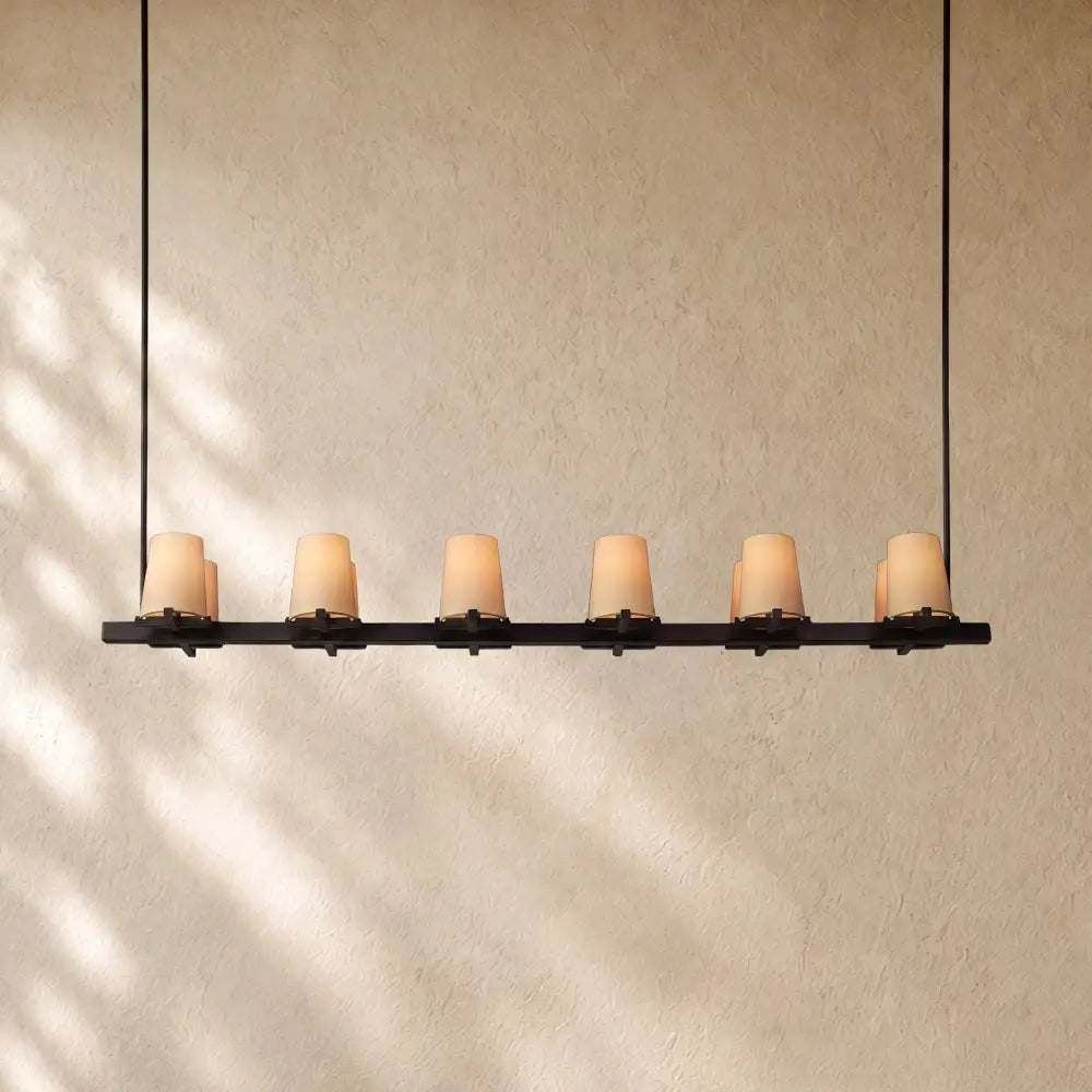 Pauillacia Fabric Shade Linear Chandelier