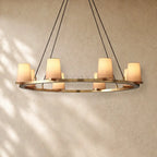 Pauillacia Fabric Shade Round Chandelier