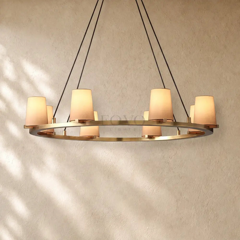 Pauillacia Fabric Shade Round Chandelier