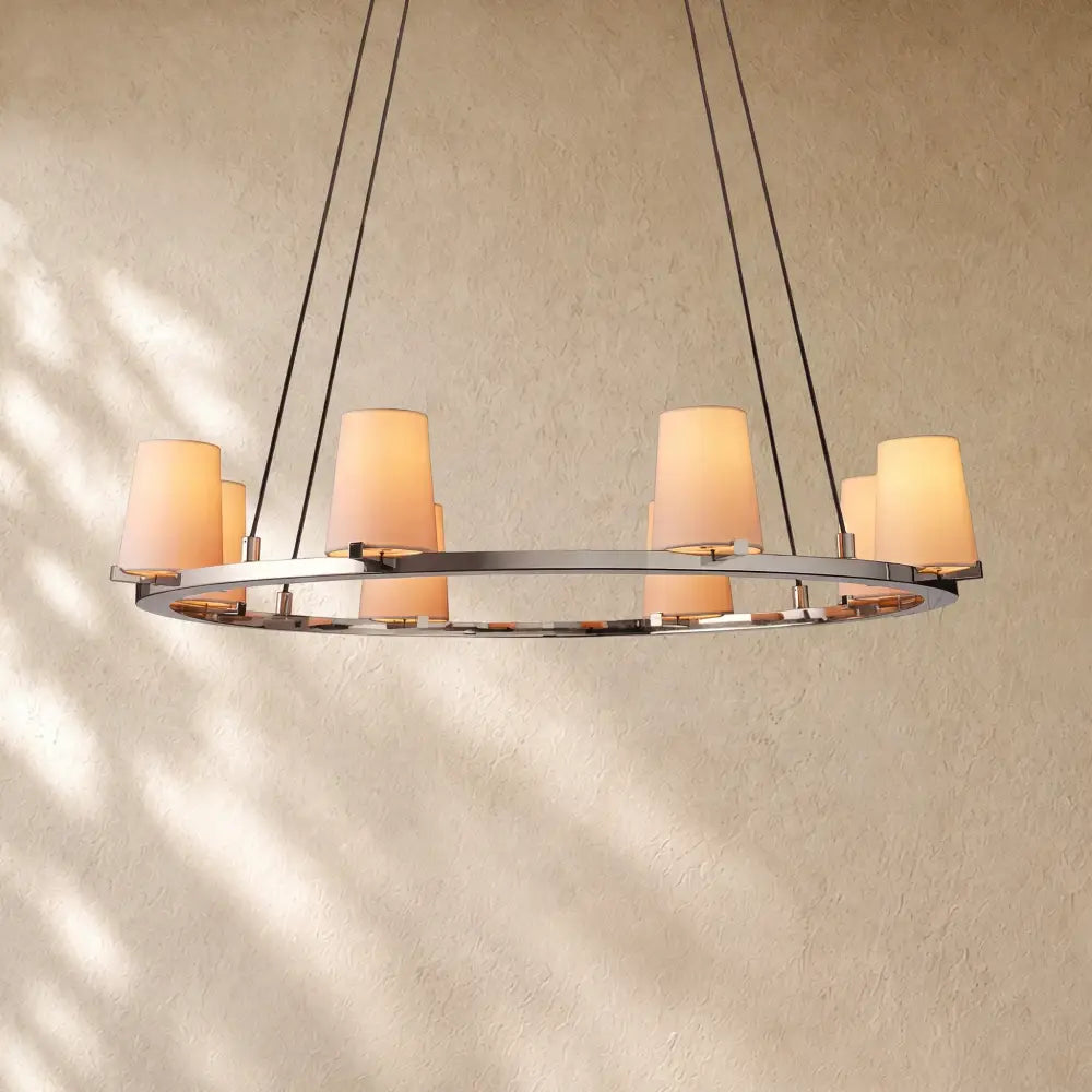 Pauillacia Fabric Shade Round Chandelier