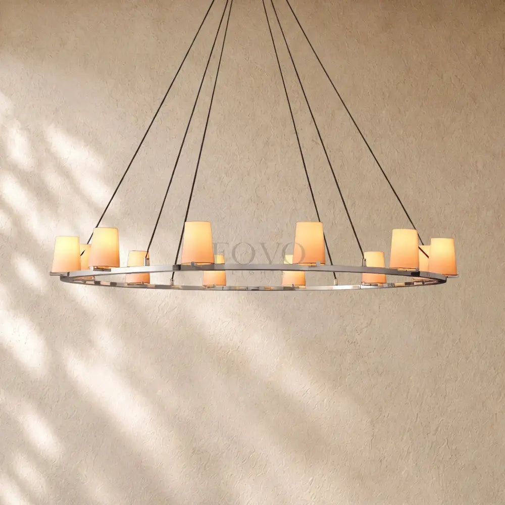 Pauillacia Fabric Shade Round Chandelier