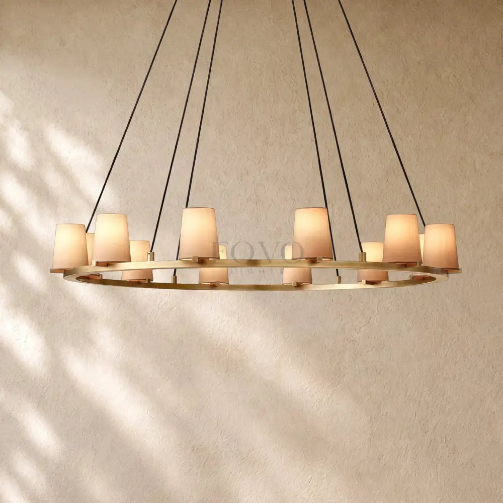 Pauillacia Fabric Shade Round Chandelier