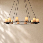 Pauillacia Fabric Shade Round Chandelier