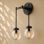 Pearly Double Sconce - Matte Black