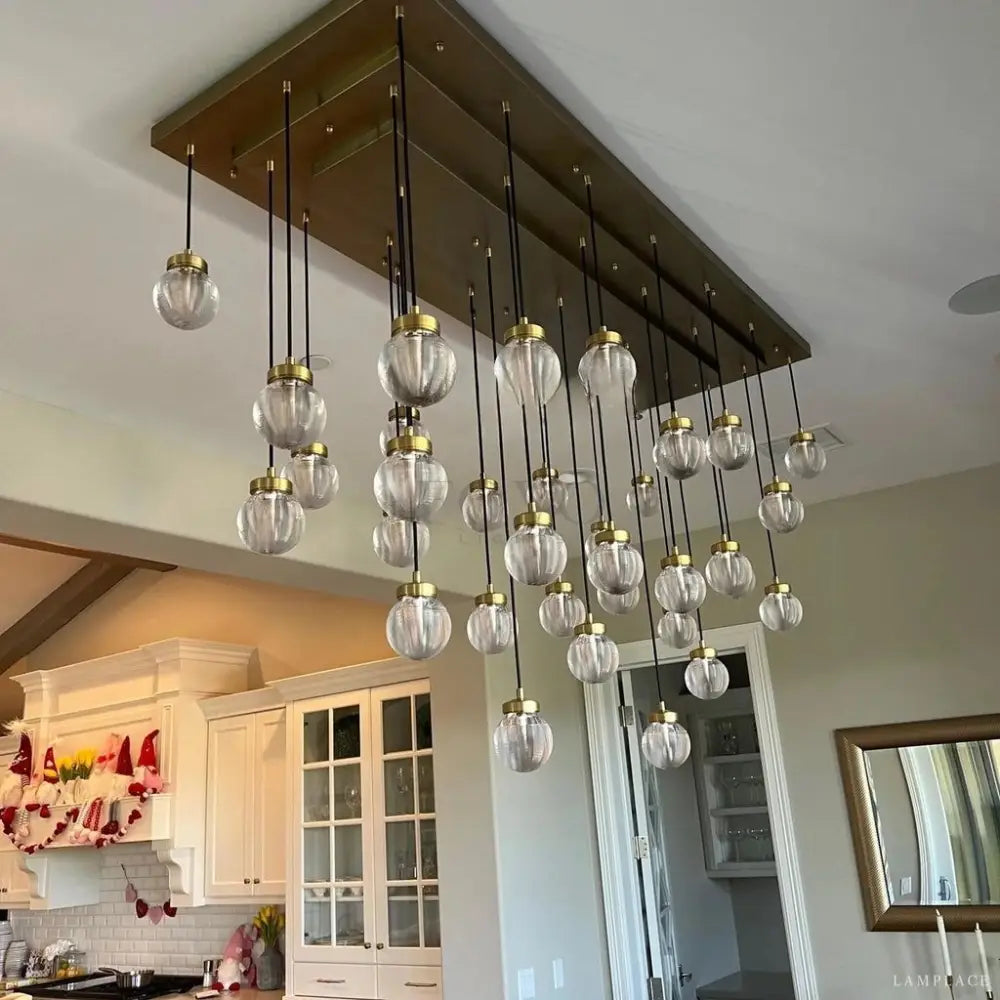 Pearly Rectangular Chandelier