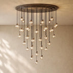 Pearly Round Chandelier - 60’’ / Bronze