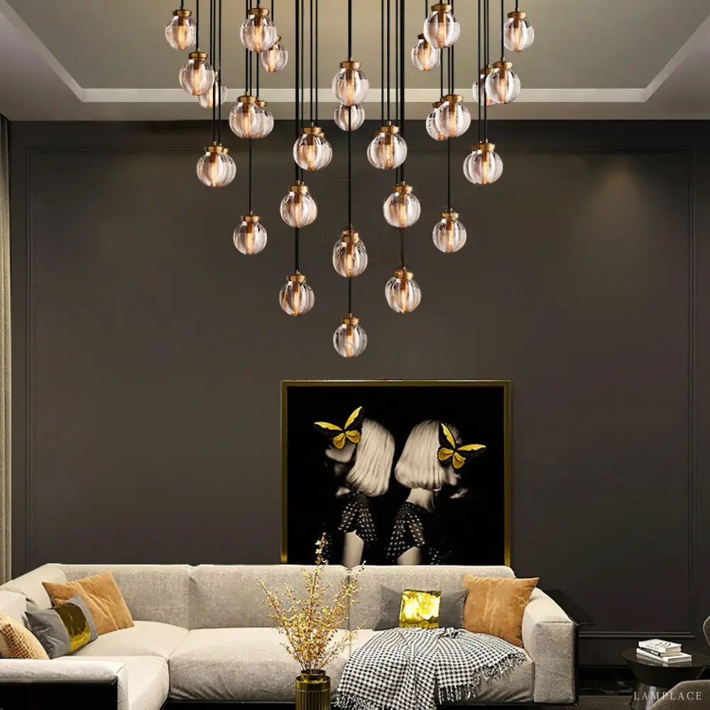 Pearly Round Chandelier