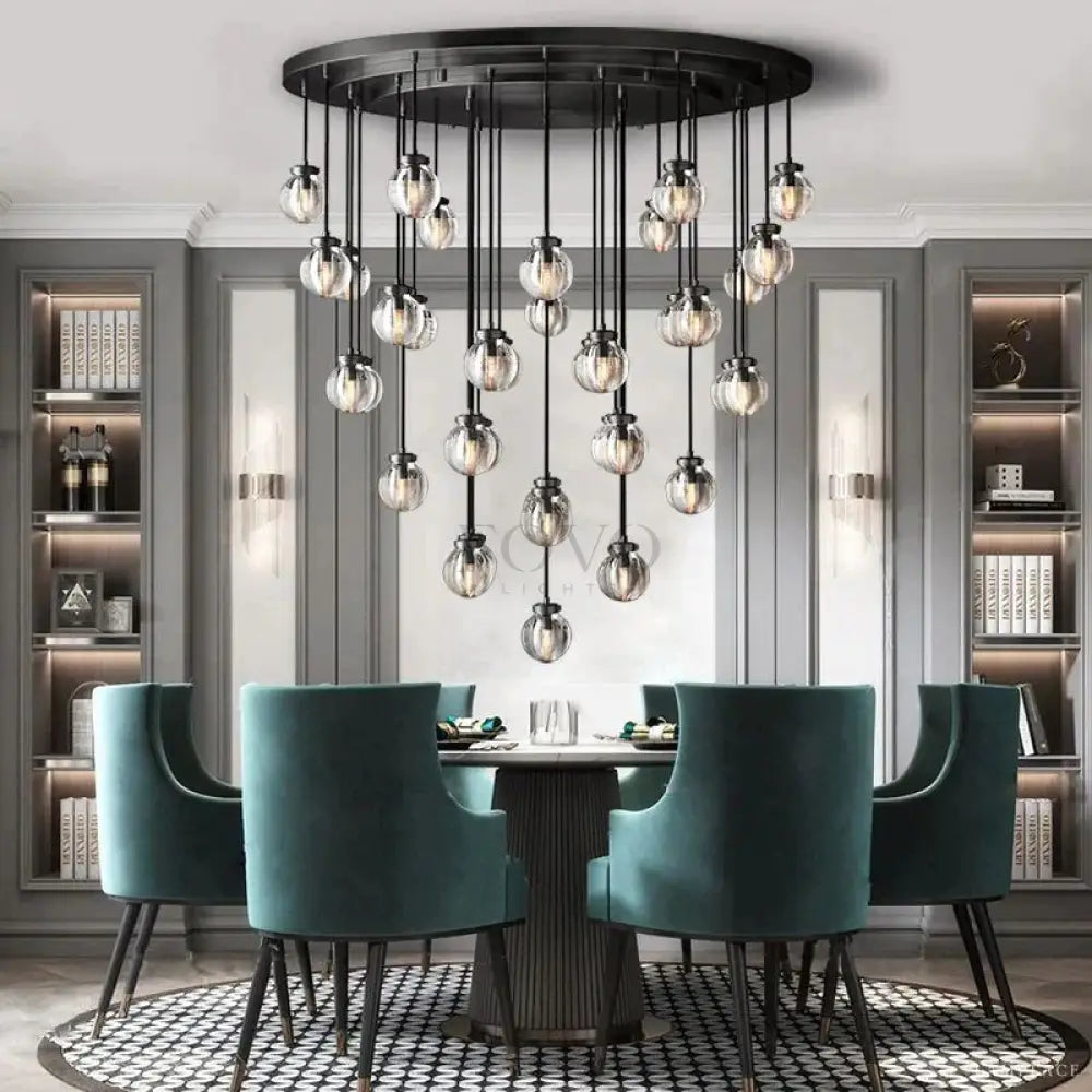 Pearly Round Chandelier