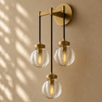Pearly Triple Sconce - Vintage Brass