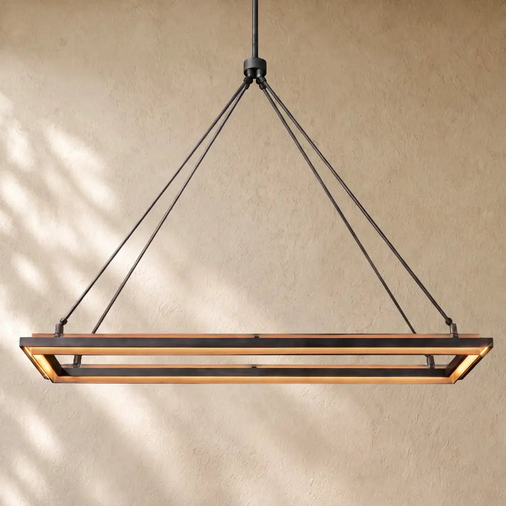 Perralte Rectangular Chandelier - Forged Iron / 48’’
