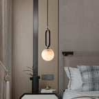 Phoenix Alabaster Sphere Pendant Light, Modern Pendant Lighting - fovolighting