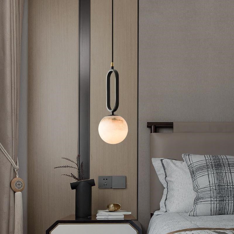Phoenix Alabaster Sphere Pendant Light, Modern Pendant Lighting - fovolighting