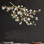 Post - Modern Art Brass and Ceramics Flower Pendant Branch Chandelier for Living/Dining Room - fovolighting
