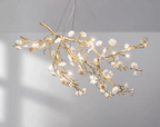 Post - Modern Art Brass and Ceramics Flower Pendant Branch Chandelier for Living/Dining Room - fovolighting