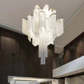 Post - Modern Extra Large Stainless Steel Long Tassel Chandelier for Large Living Room / Staircase / Villa / Duplexes - fovolighting