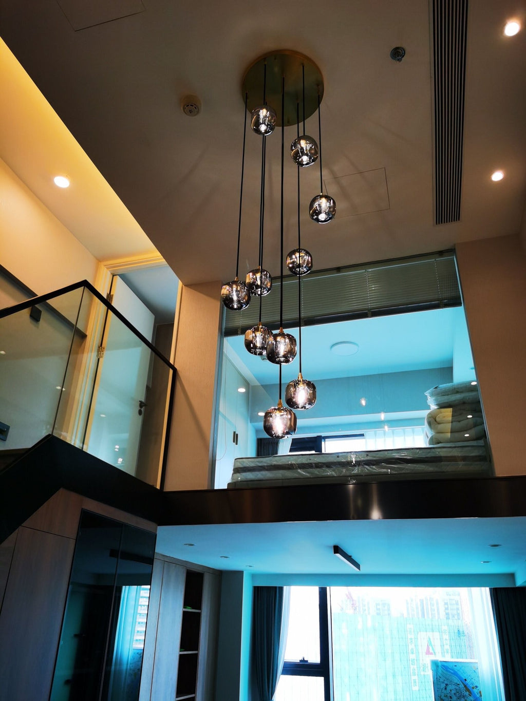 Post - modern Extra - long Pendant Light Fixtures for Staircase/High - ceiling Space/Foyer - fovolighting