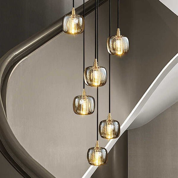 Post - modern Extra - long Pendant Light Fixtures for Staircase/High - ceiling Space/Foyer - fovolighting